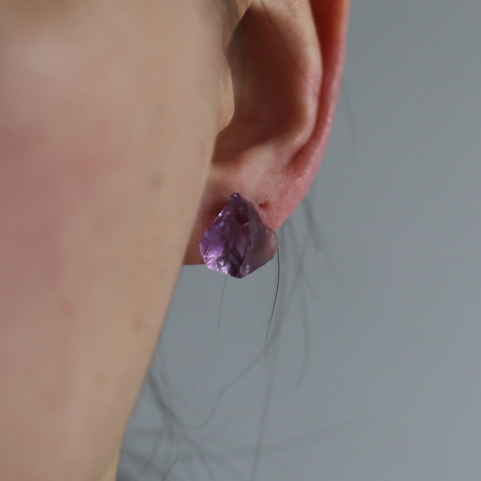 PREEK - 【残り一点】Rough Stone Aquamarine Earrings(両耳用 
