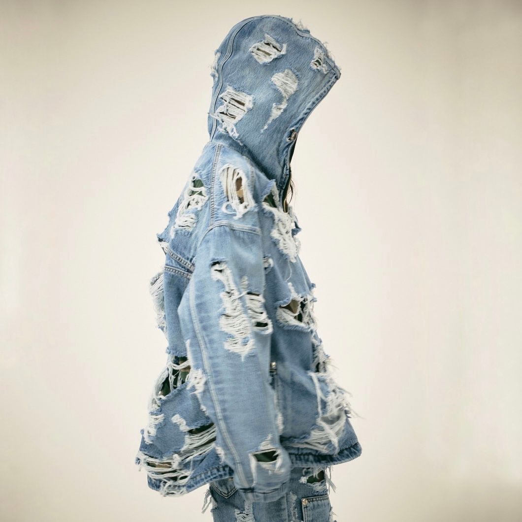 【残り一点】Hell Denim Camo Hooded Zip Up
