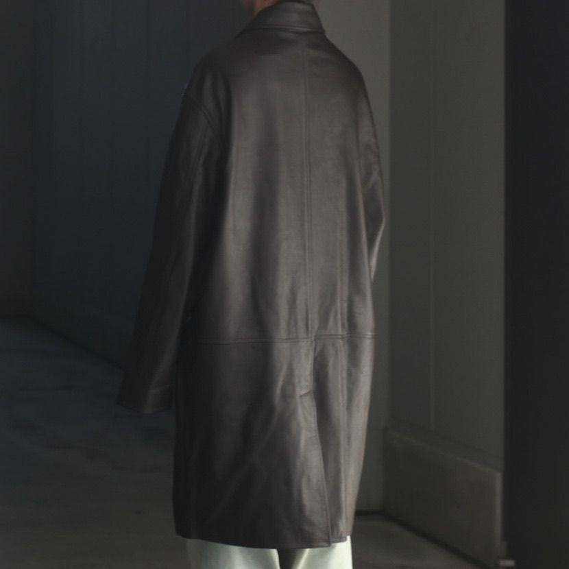 【残り一点】Leather Balmacaan Coat