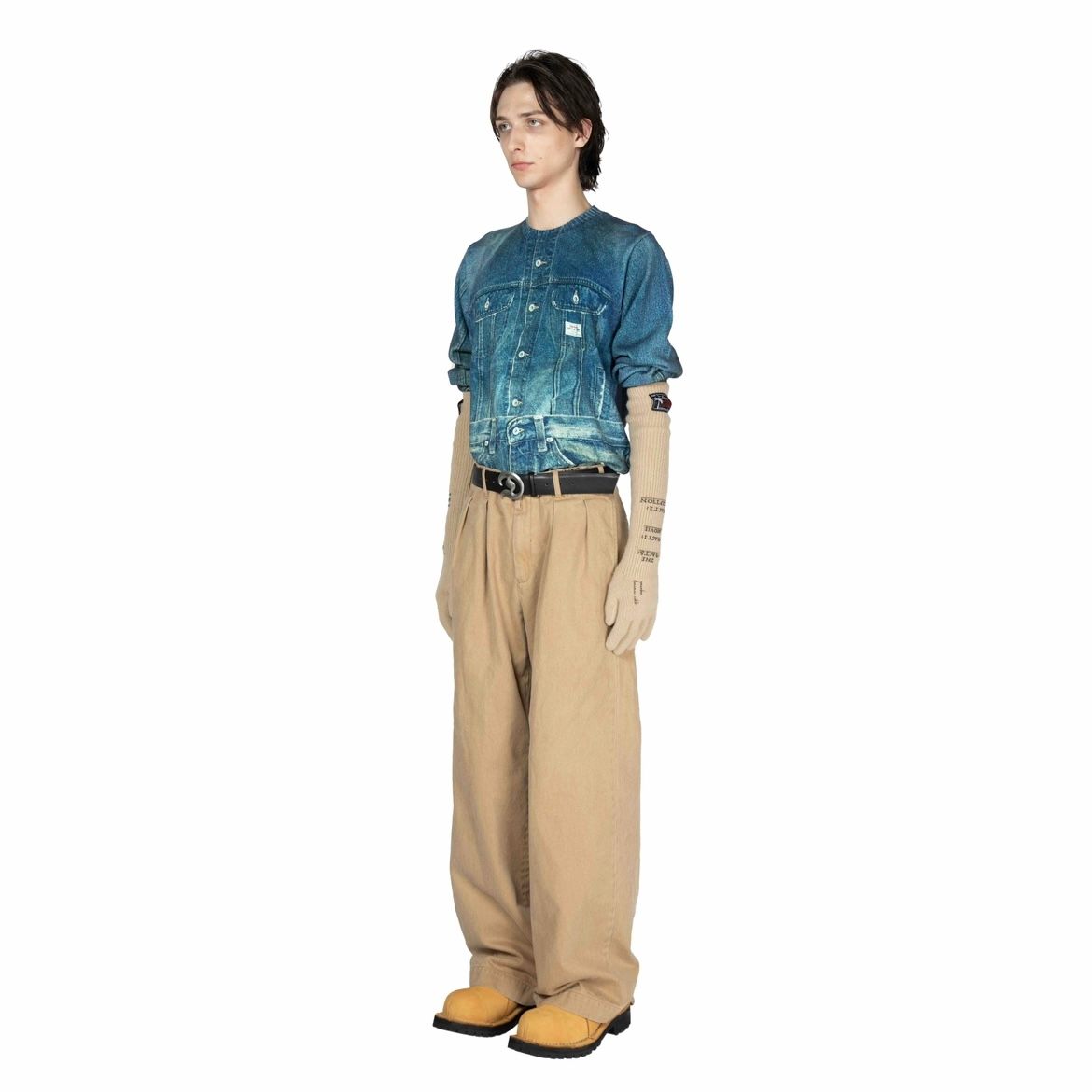【残り一点】Tuck In Denim Transcription Knit