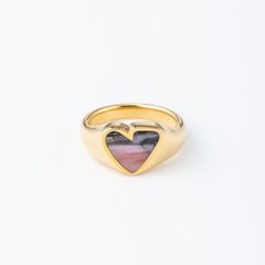 【お取り寄せ注文可能】Rough Heart Pink Opal Stone Ring(PINK×GOLD)