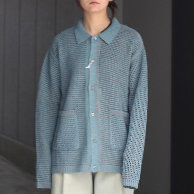 【残りわずか】Mesh Knitted Shirt Cardigan