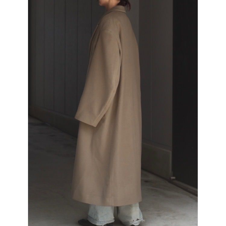 【残り一点】Draped Dart Wool Cashmere Chesterfield Coat