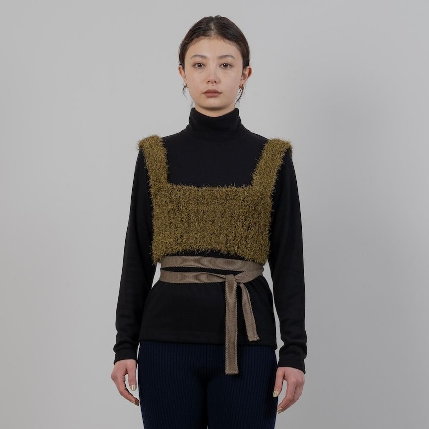 【残り一点】Shimmering Shaggy Knitted Band Tops