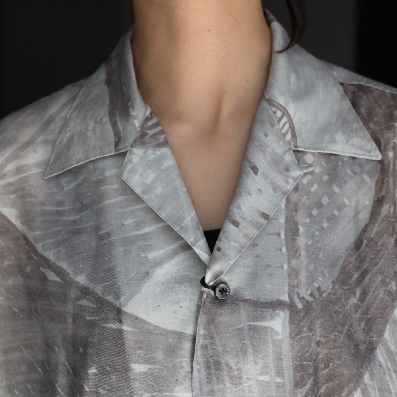 YOKE - 【残り一点】Printed Tencell Open Collar Shirt | ACRMTSM