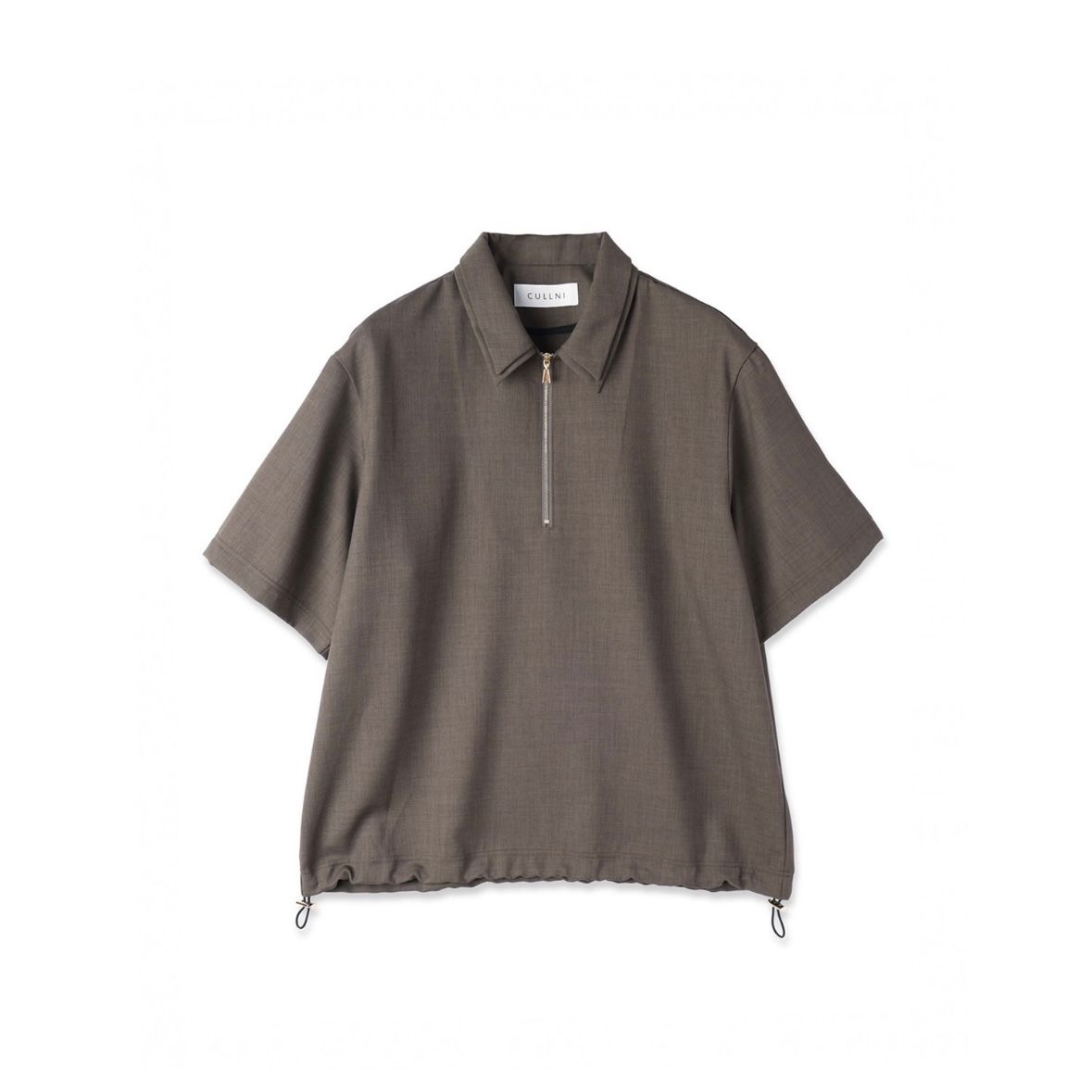 【残り一点】Dry Gabardine Layered Collar Half Zip Shirt