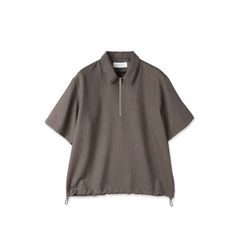 【残り一点】Dry Gabardine Layered Collar Half Zip Shirt
