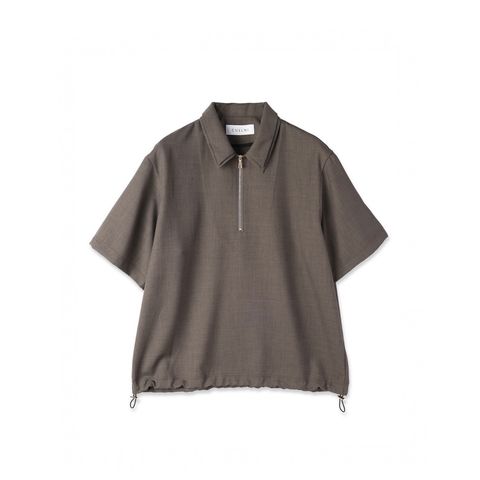 【残り一点】Dry Gabardine Layered Collar Half Zip Shirt