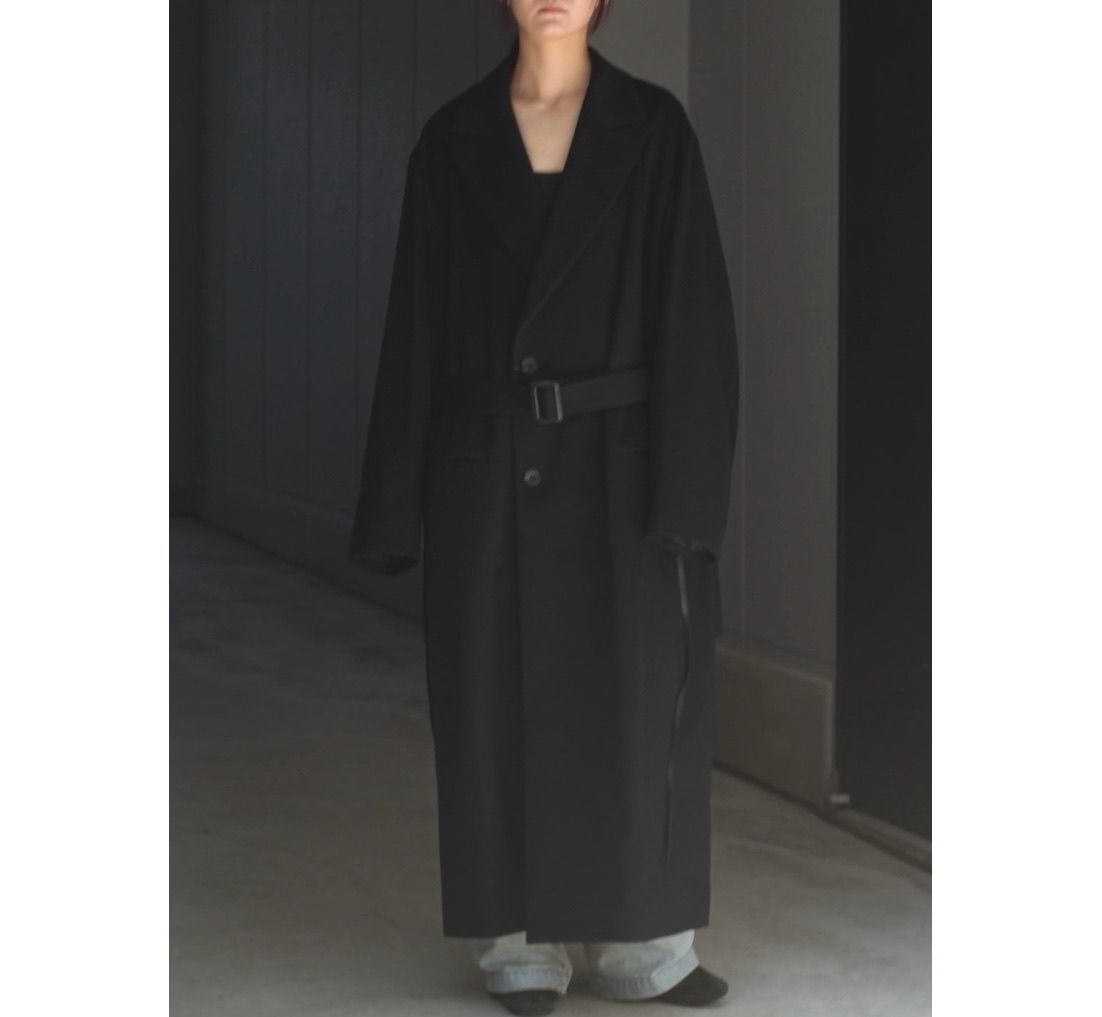 【残り一点】Oversized Maxi Length Peak Lapel Coat(WOOL/CASHMERE)