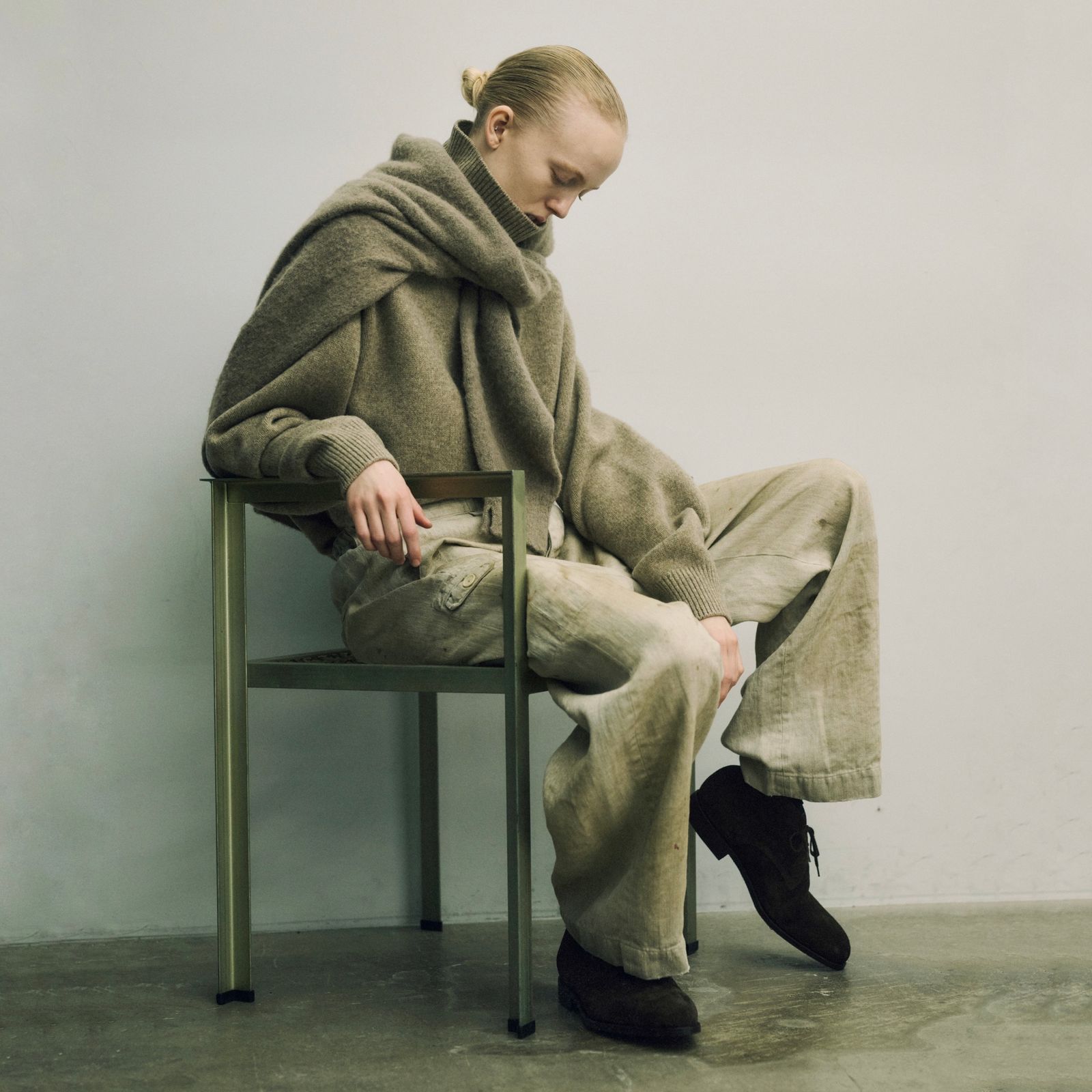 【残り一点】Wool/Alpaca Milled Knit Crew Neck LS