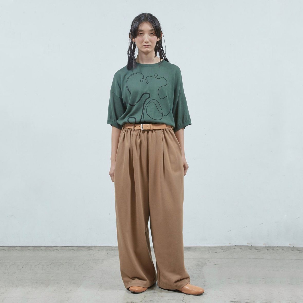 【残り一点】ステッチプリントショートSLニットPO