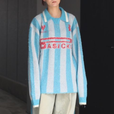 【残り一点】2way Football Stripe Knit
