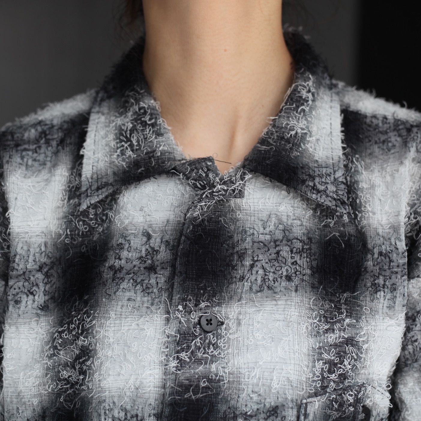 【残り一点】Shaggy Ombre Open Collar Shirt(DRUNK)