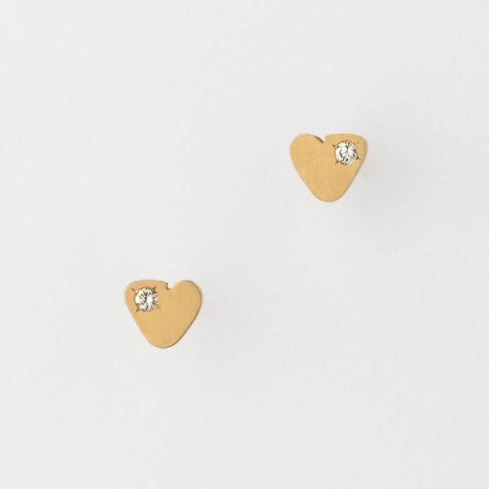 【お取り寄せ注文可能】YU-KIN Diamond Tiny Heart Earrings(両耳用）