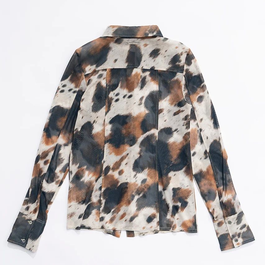 【残り一点】Cow Printed Slim Shirt
