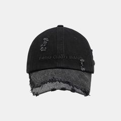 【残り一点】Washed Denim Cap with Embroidery