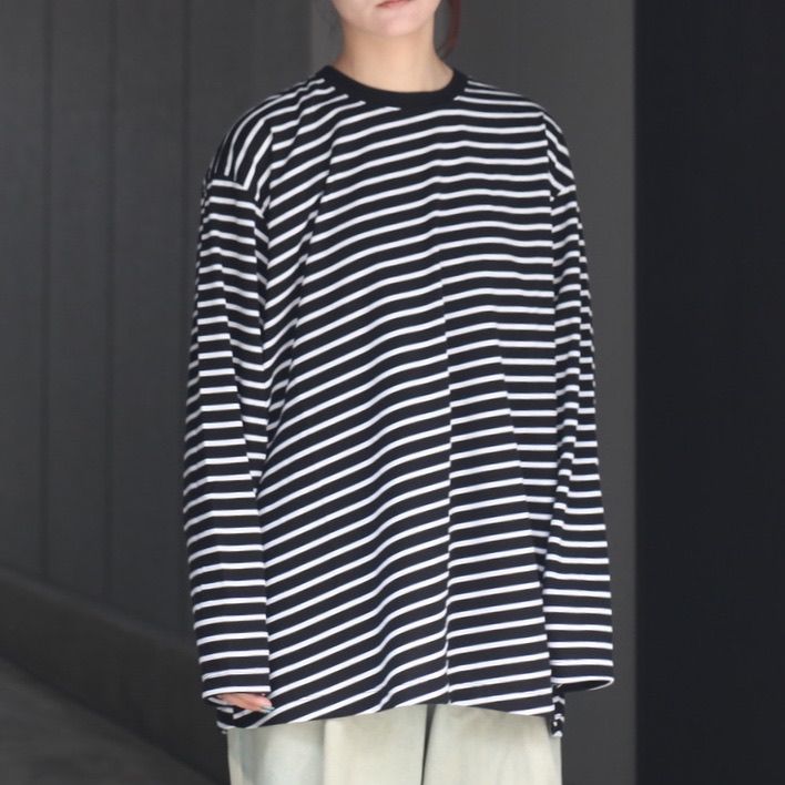 【残り一点】オーバーサイズボーダーL/S Tee