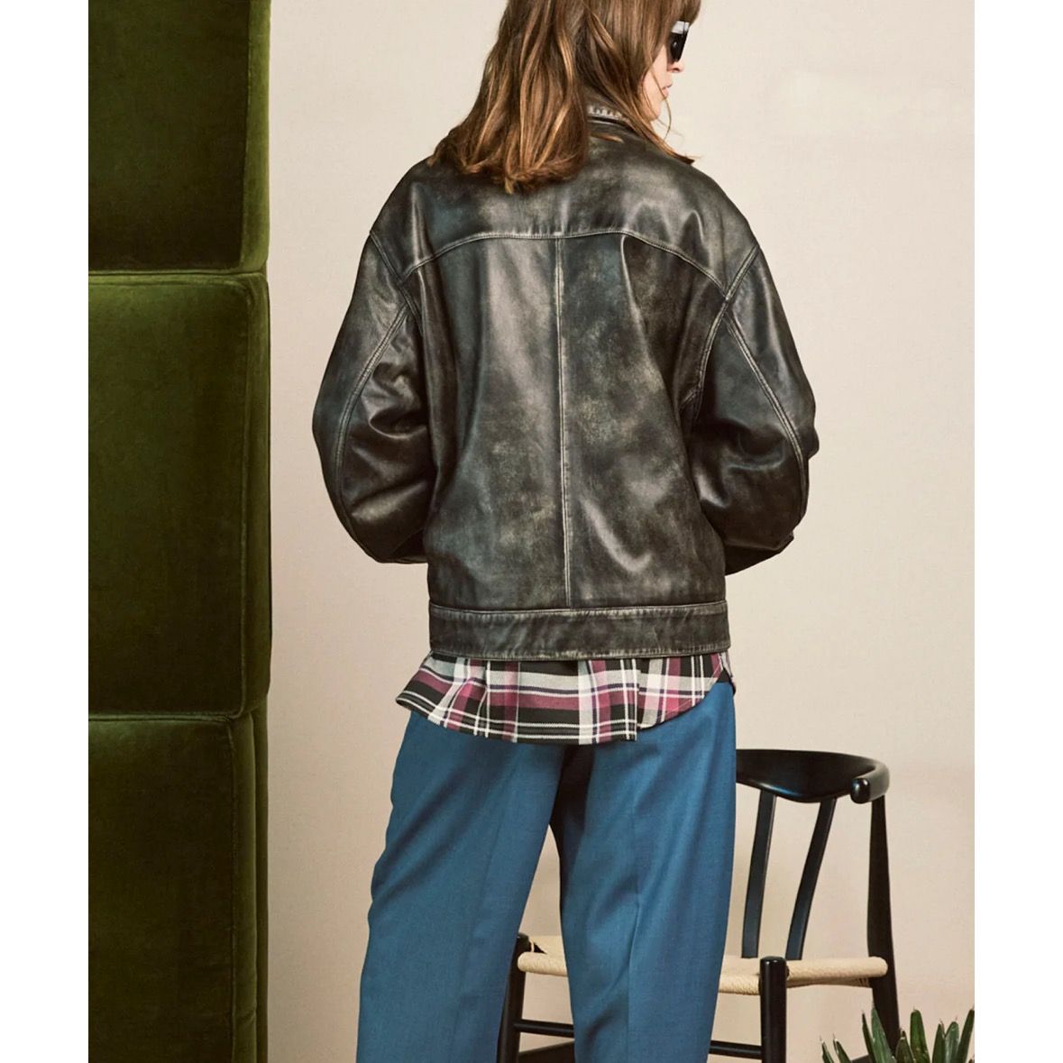 【残り一点】Sheep Leather Single Riders Collared Jacket