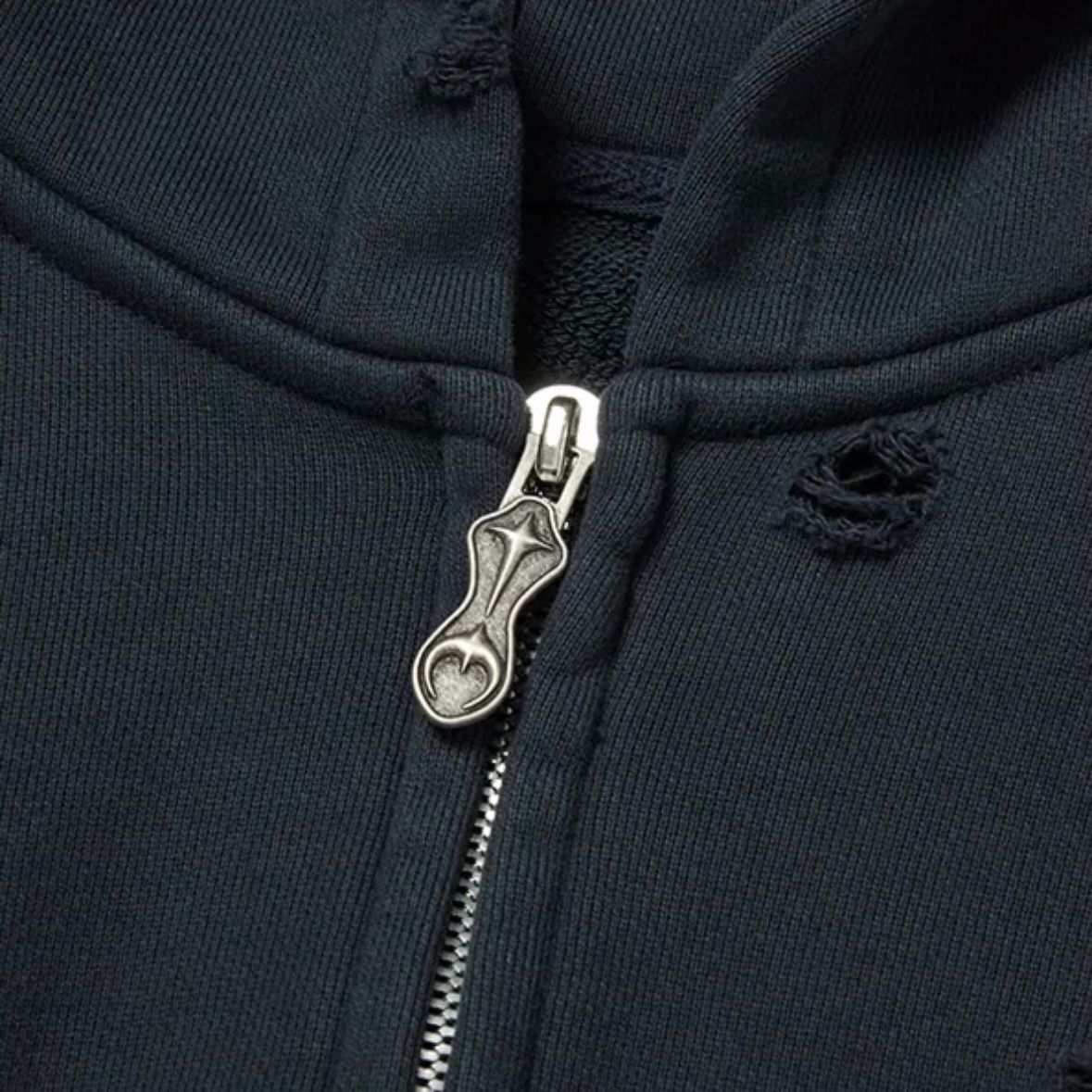 【残り一点】Leather Flame Hooded Zip Up