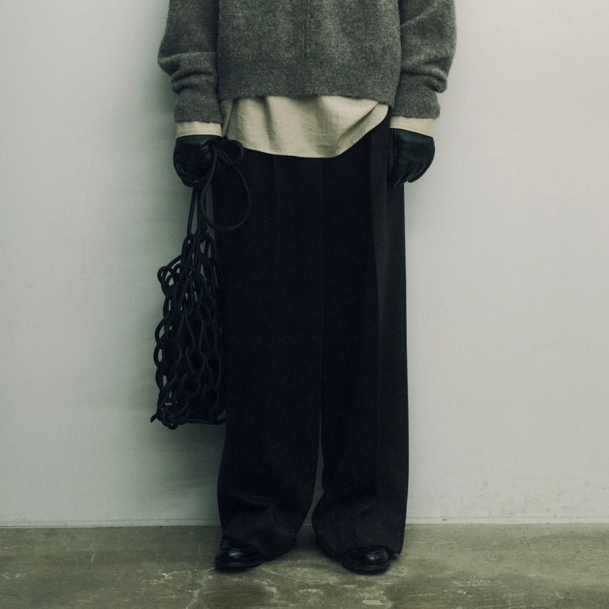 ssstein - 【残り一点】Long Wide Trousers(2/90 WOOL GABARDINE