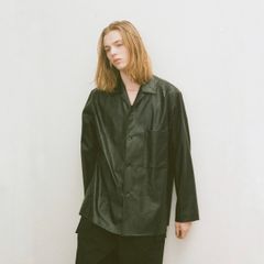 【残り一点】Shadow Black Open Collar Shirt