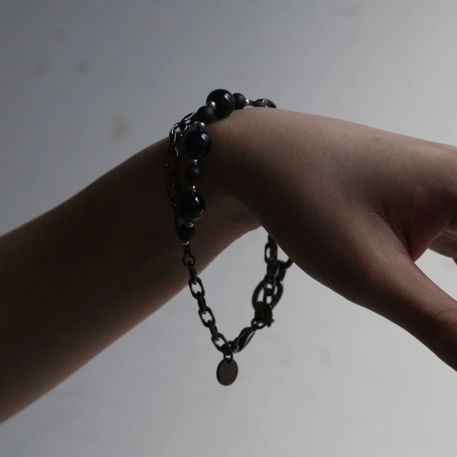 【残り一点】Beads Chain Breacelet_A(BLACK)