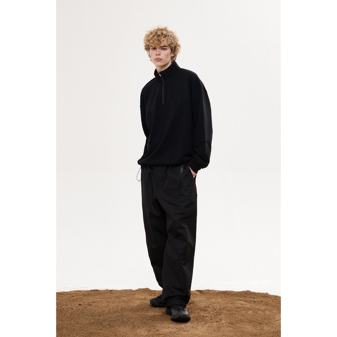 【残り一点】Bio Washed Easy Half Zip Sweat Shirts