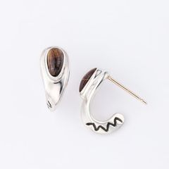 【お取り寄せ注文可能】Stone Twist Hoop Earrings(両耳用）