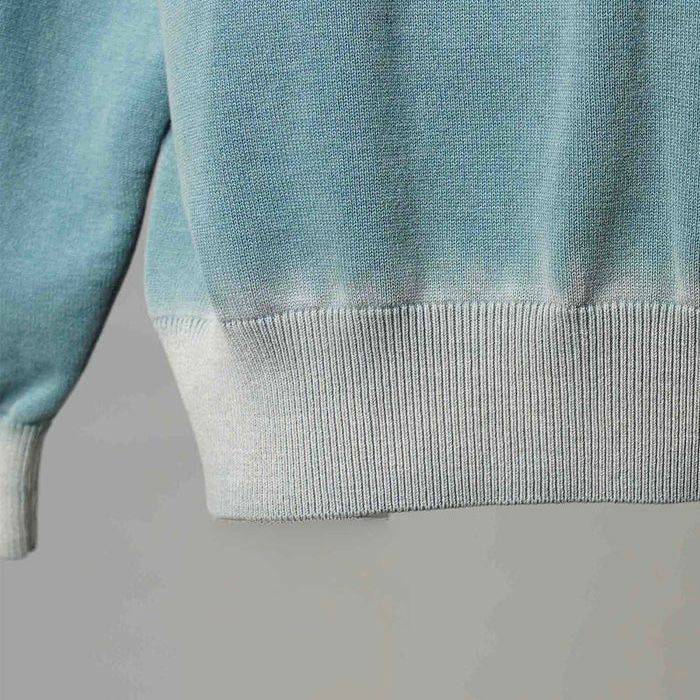 【残り一点】High Twist Pigment Bleach Prime-Over Long Sleeve Knit Polo Shirt