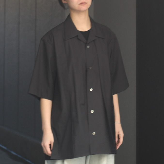 UJOH - 【残り一点】Panel Slit Open Collar Half Sleeve Shirt