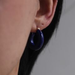 【お取り寄せ注文可能】Stone Hoop Lapis-Lazuri(両耳用）