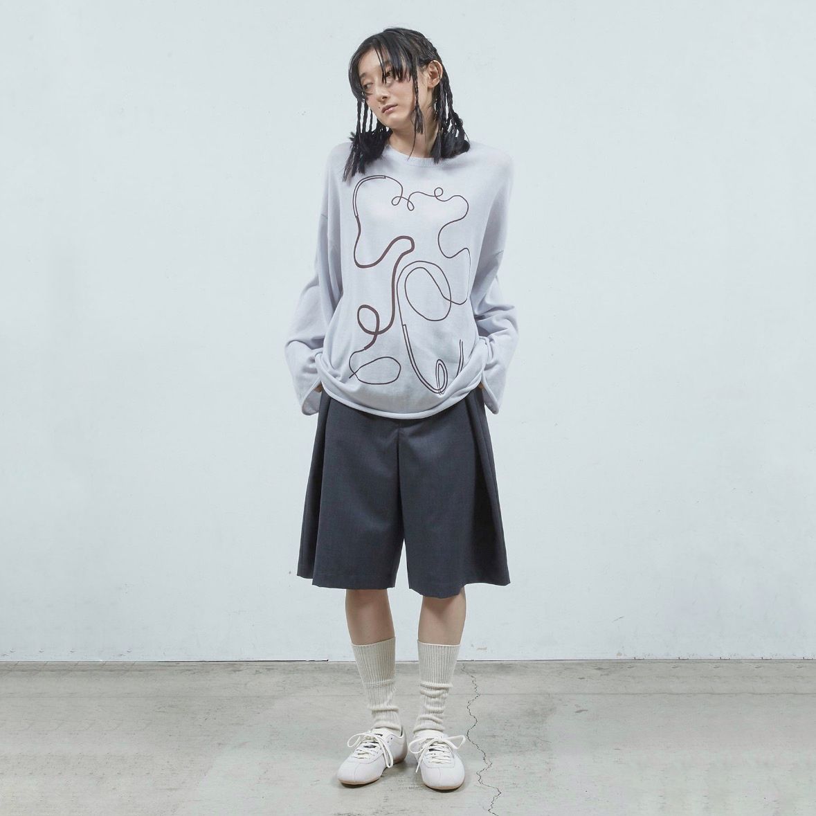 【残り一点】ステッチプリントロングSLニットPO