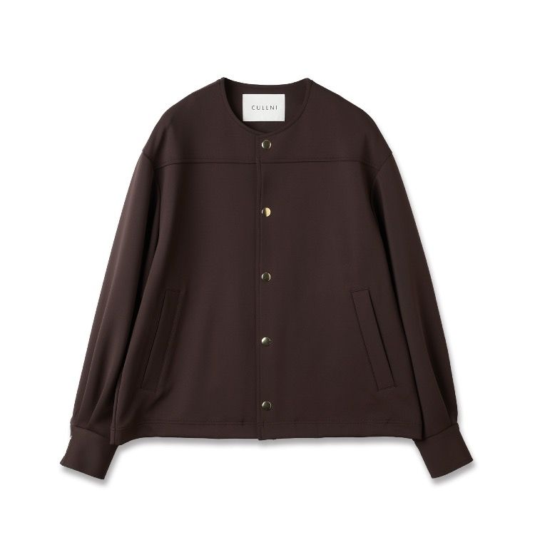 【残り一点】Double Cloth Collarless Dot Button Jacket