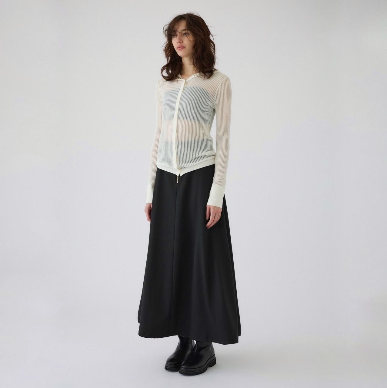 【残り一点】Sheer Ribbed Hoodie