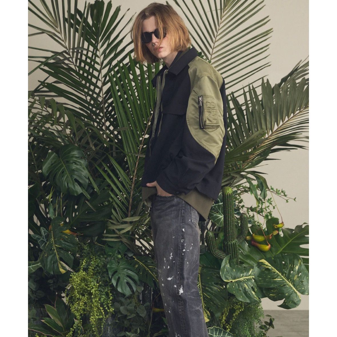 【残り一点】Layering MA-1 Docking Prime-Over Open Collar Shirt