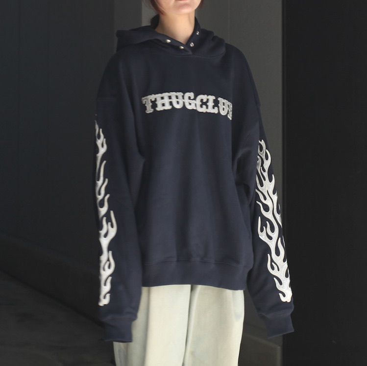 【残り一点】Leather Flame Hoodie