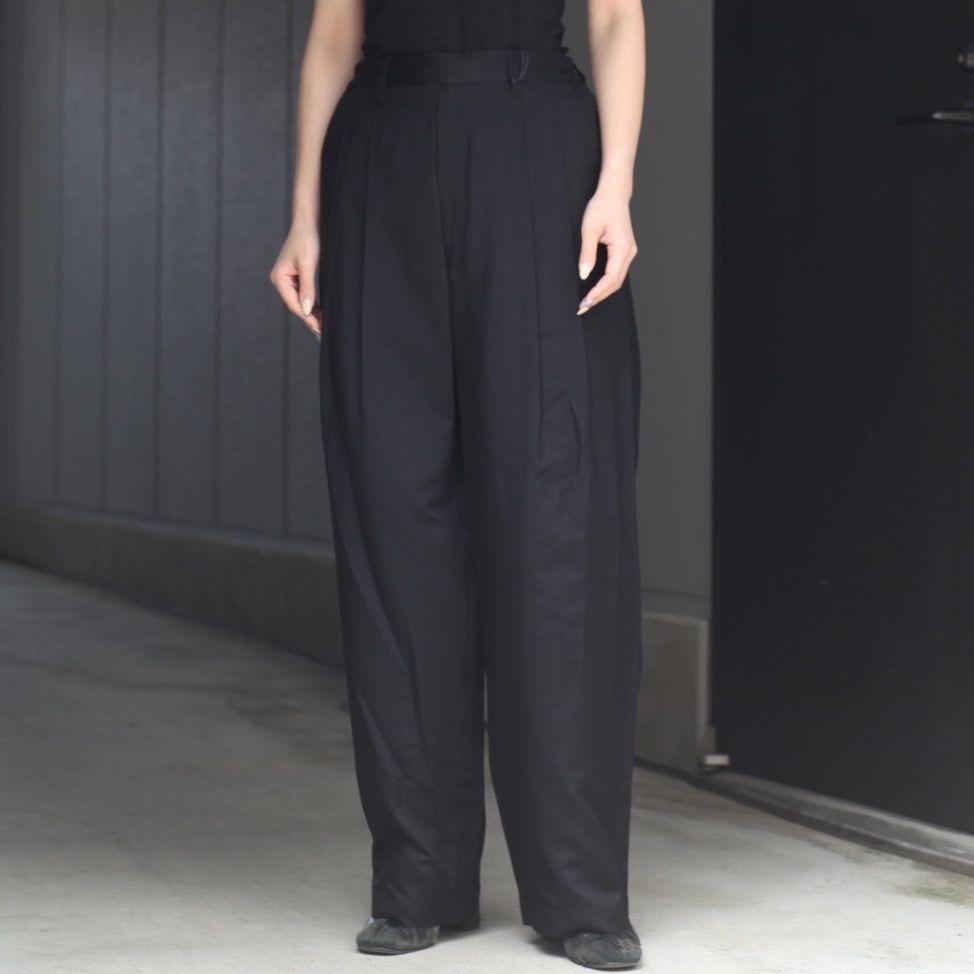 【残りわずか】Silk Cupro Twill Wide Easy Trousers