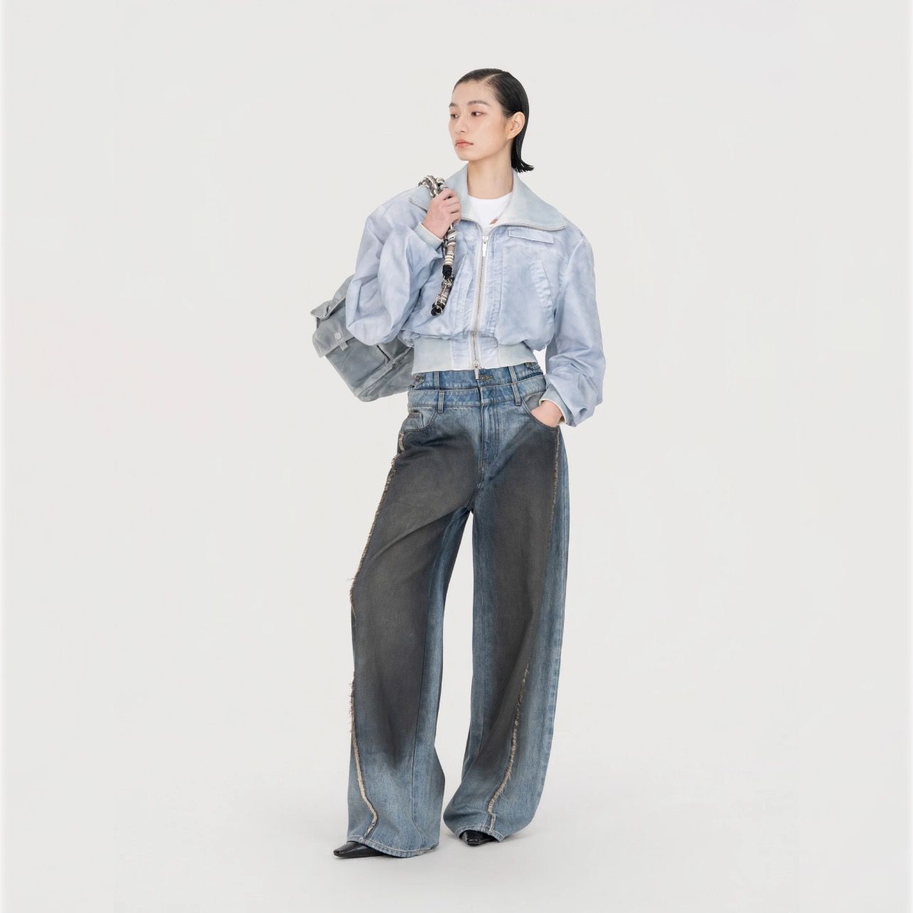 【残り一点】Double Waist Gradient Indigo Denim Trousers