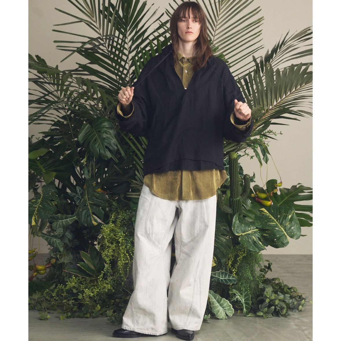 【残り一点】Deep Front Neck Prime-Over Mexican Shirt Hoodie