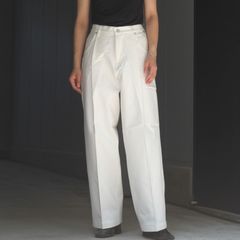 【残りわずか】Wide Denim Slacks(WHITE RIGID)