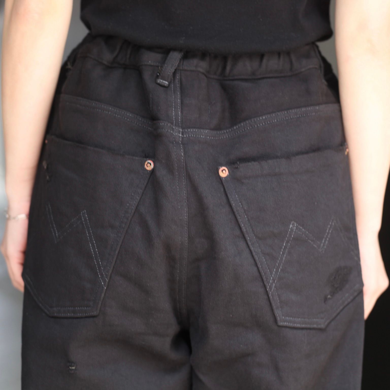 【残りわずか】Home Wide Jeans With Damaged(INLAY DENIM)
