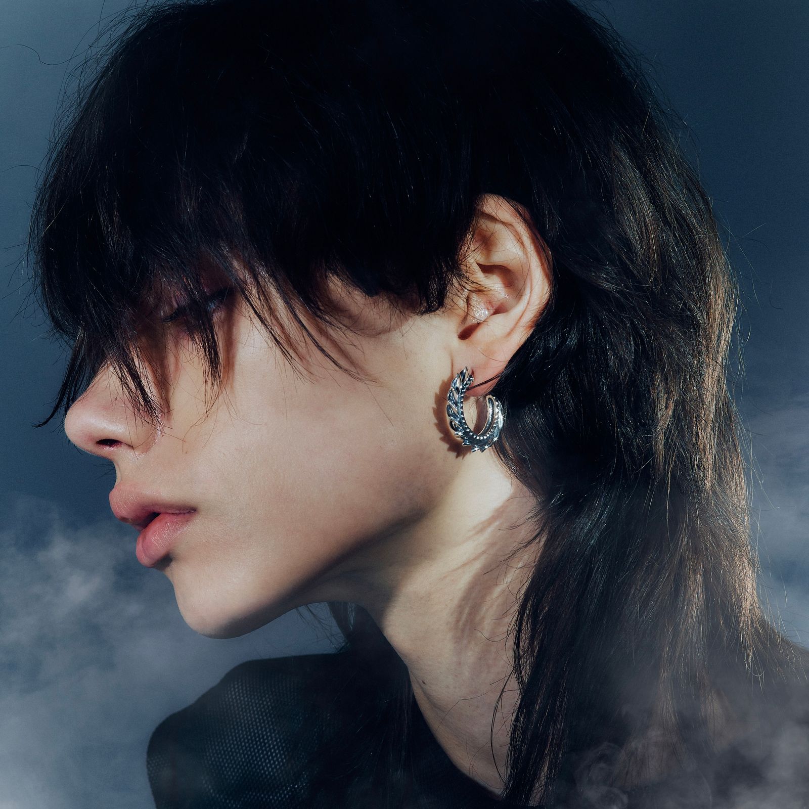 【お取り寄せ注文可能】Leaves Hoop earring(SILVERxGOLD)