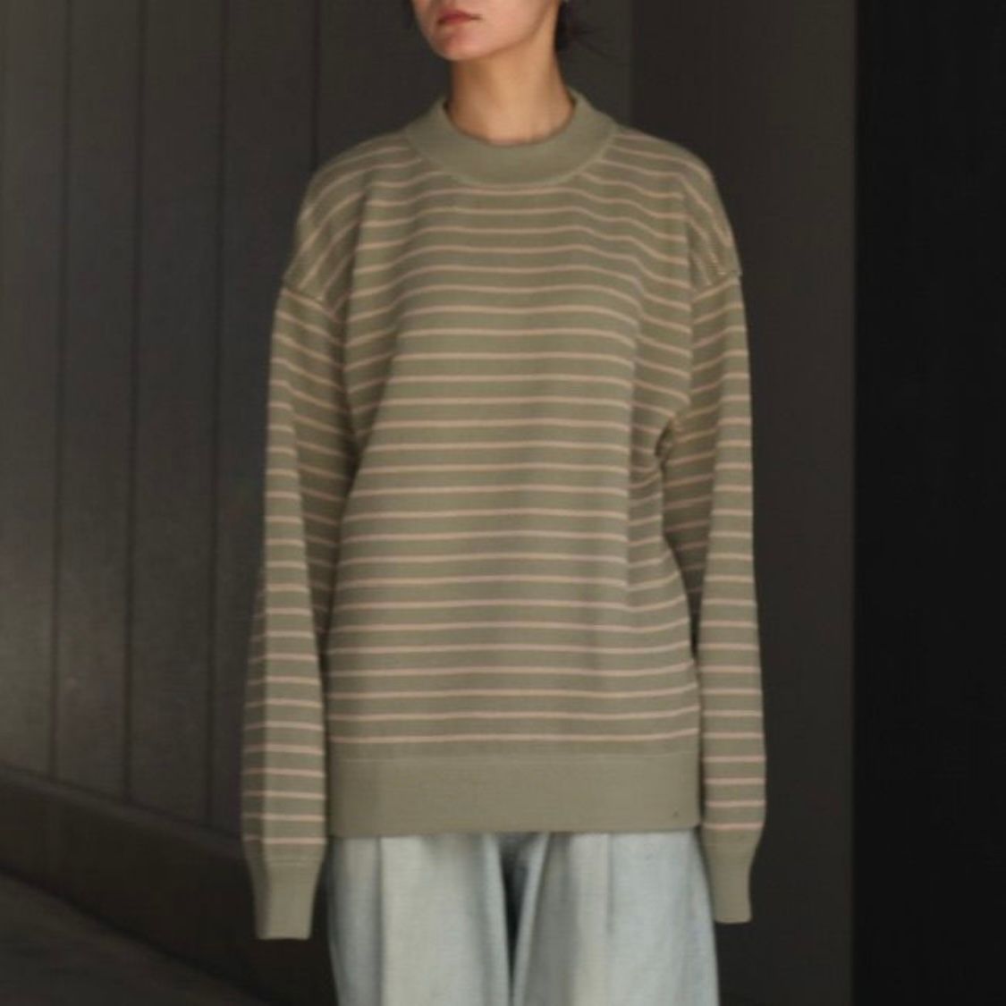 crepuscule - 【残りわずか】Moss Stitch Moc Neck L/S Sweat ...