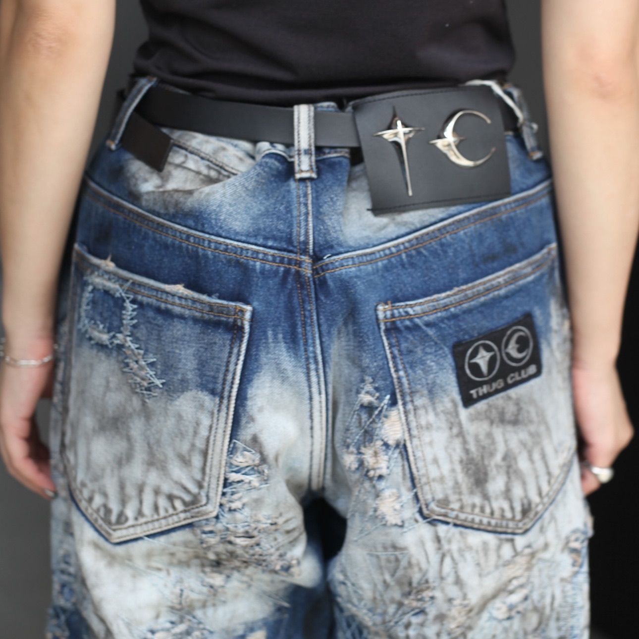 【残り一点】Hard-Washed Damaged Denim Pants