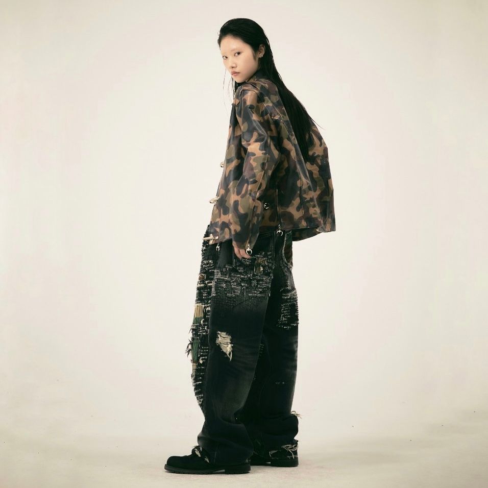 【残り一点】Vintage-Stitched Camo Denim Pants