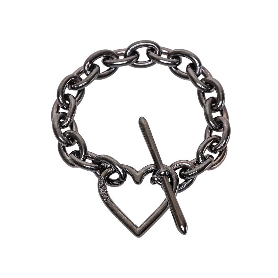 【残りわずか】Heart Bracelet_Medium Link(BLACK)