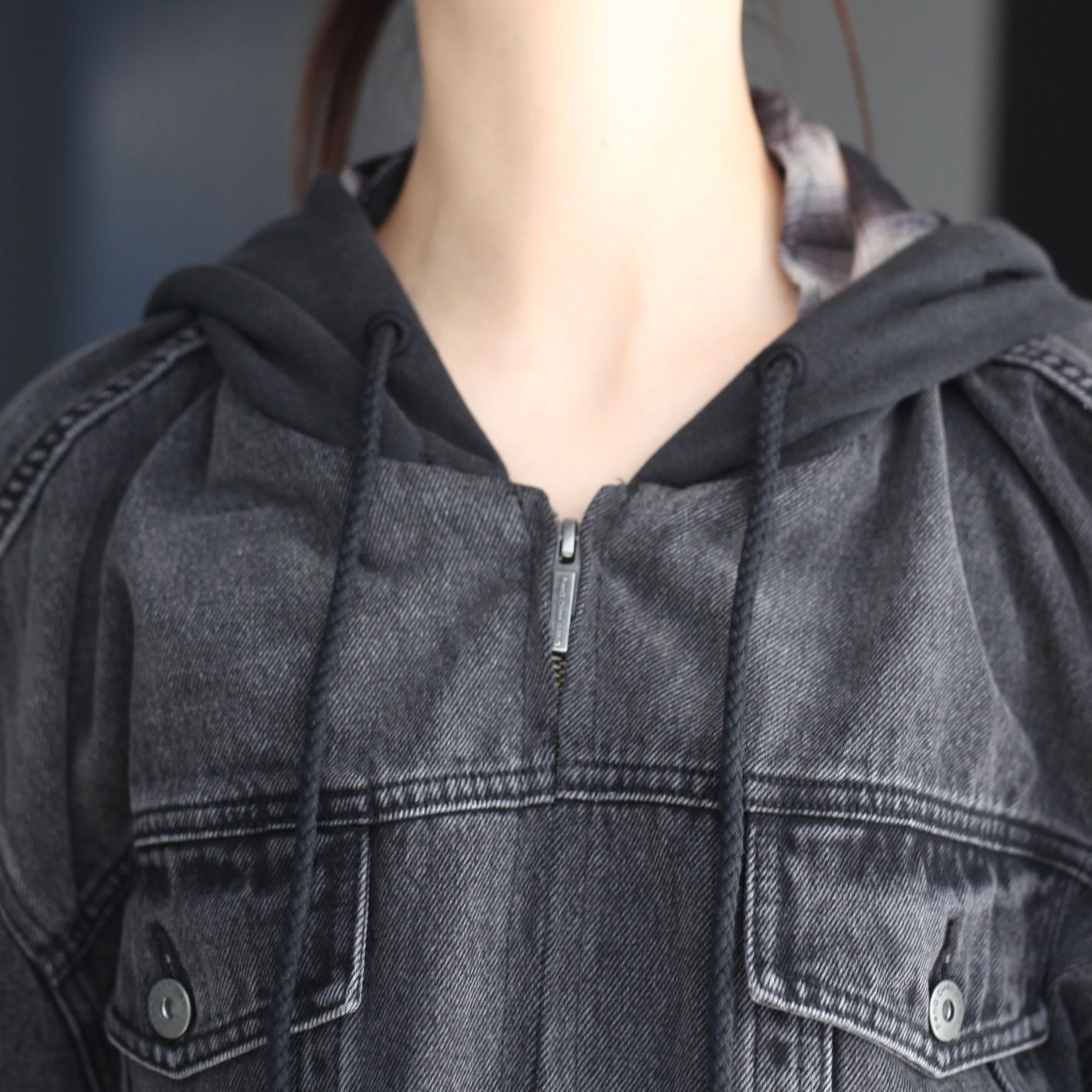 【残り一点】Denim 2-IN-1 Hoodie Jacket