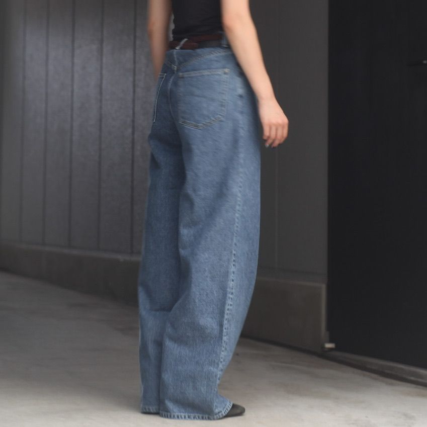 【残り一点】Washed Denim Tucked Wide Jeans