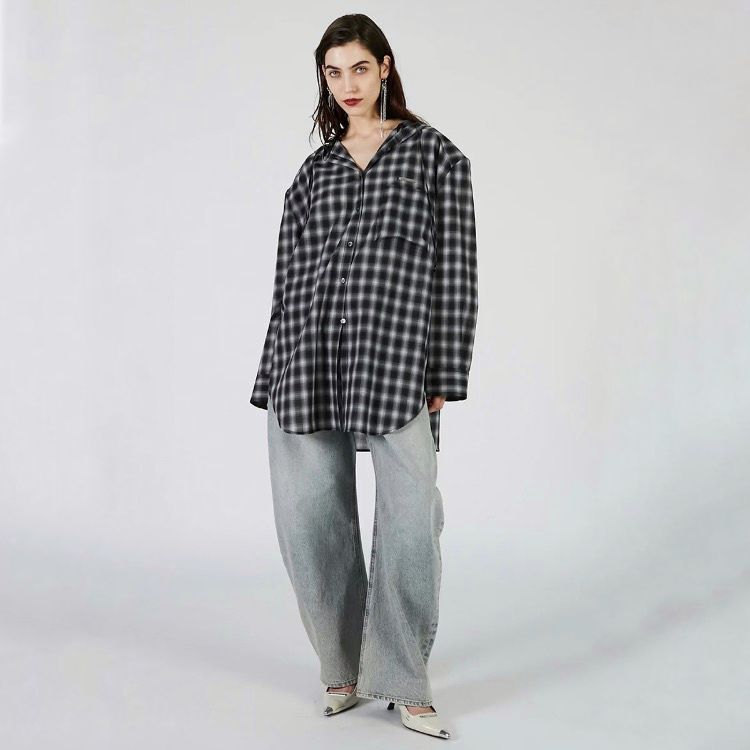 【残り一点】Hoodie Check Shirt