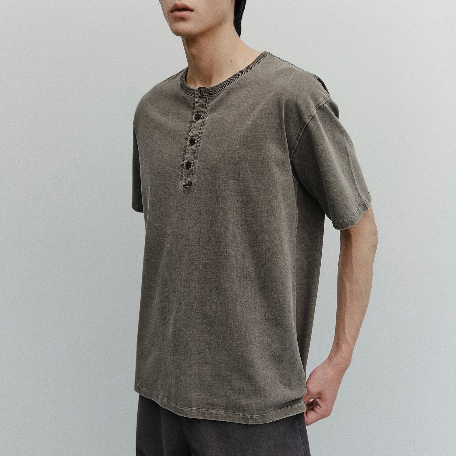 【残り一点】French Henry Neck Garment Tee